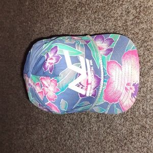 Vintage San Sun Northern Capital INS Floral All Over Print Snapback Hat Cap OS